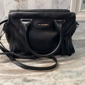 Michael Kors black leather crossbody purse